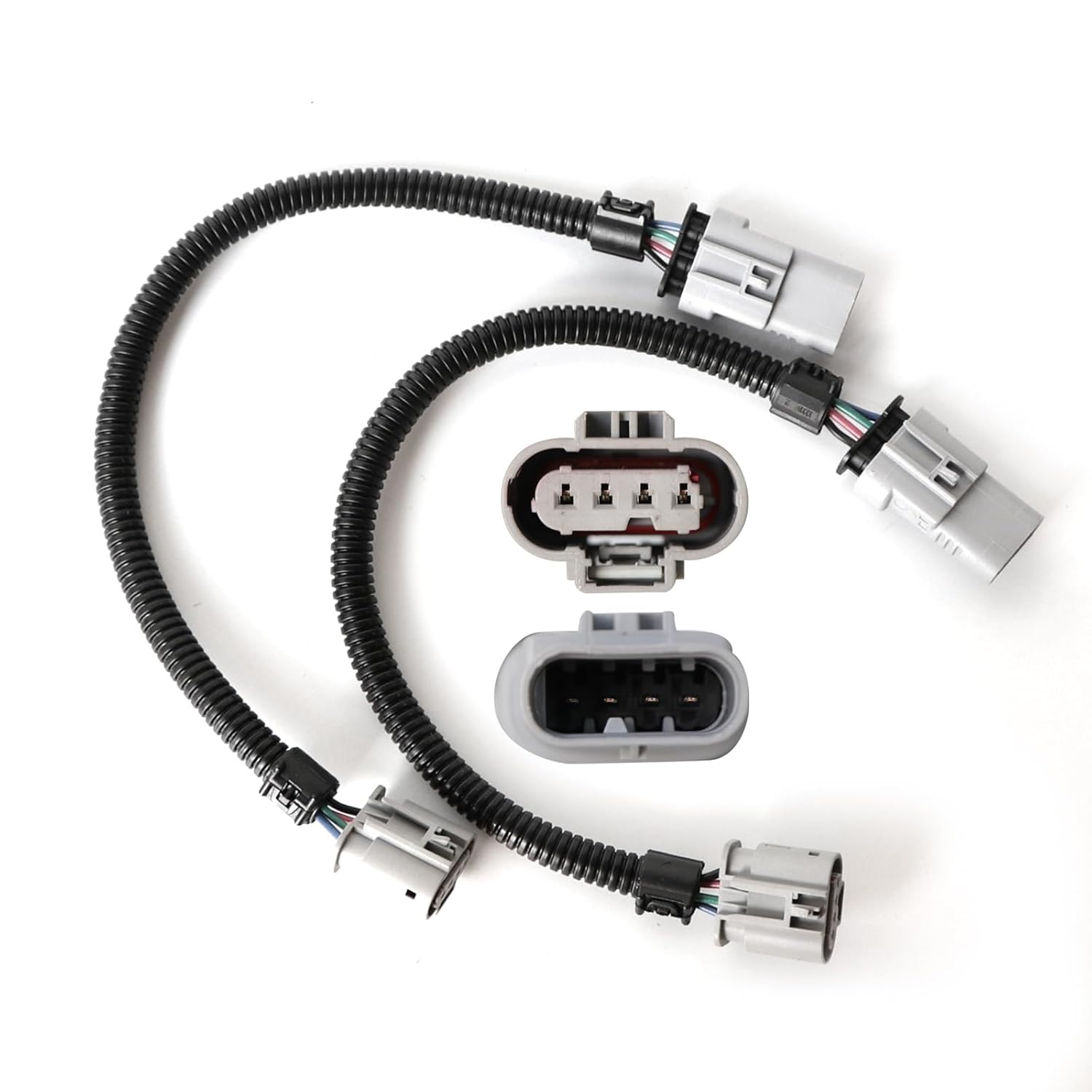 2Pcs 12" 4 Pin Oxygen Sensor Extension Harness Wires for Chevy Camaro 6.2L 2016-2024 Manual Transmission Flat Connector, White