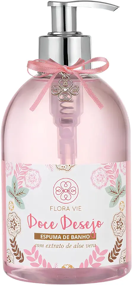 Espuma de Banho 380 ml – Espuma Cremosa Sem Sal com Glicerina & Aloe Vera para Pele Hidratada e Perfumada