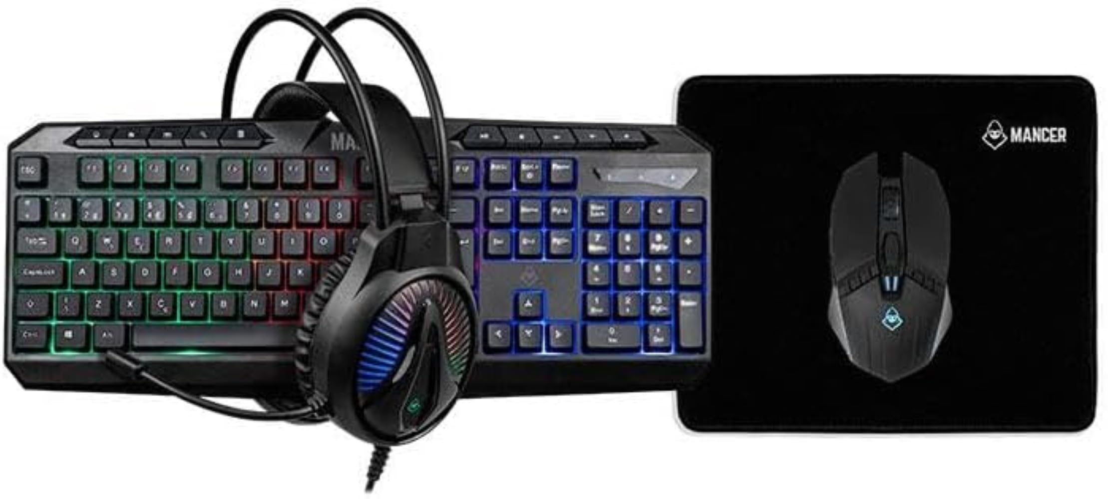 Combo Gamer Mancer ORC V2 4x1 | Rainbow | Teclado ABNT2 | Mouse