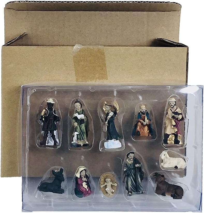 Ornaments Christmas Nativity Figurines Christ Birth of Home Bedroom Indoor Decor Religious Collector Interior Ornaments Manger Resin Christ Birth Statue Religious