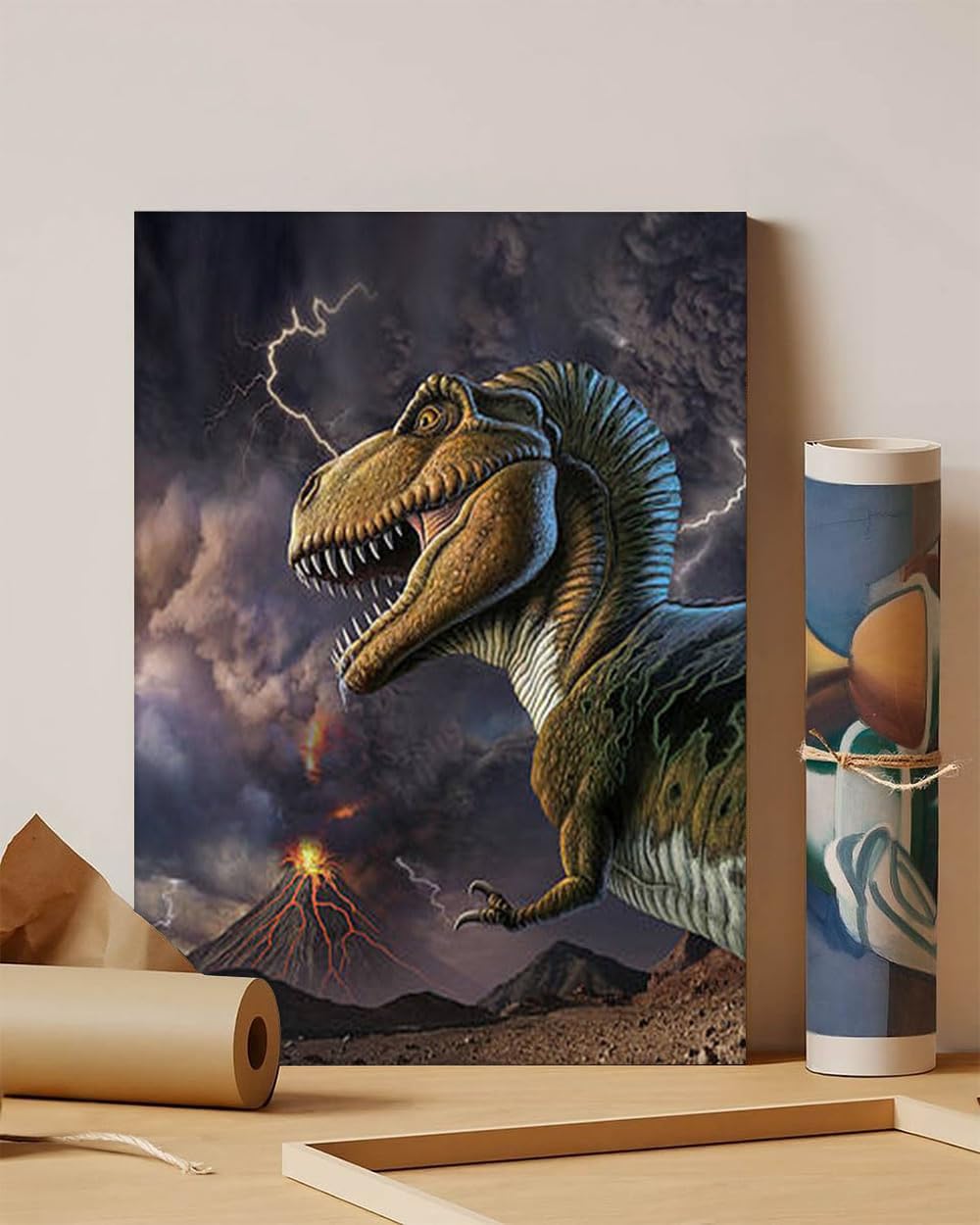 GADGETS WRAP Canvas Gallery Wrap Framed for Home Office Studio Living Room Decoration (11x14inch) - Volcano Rex Print