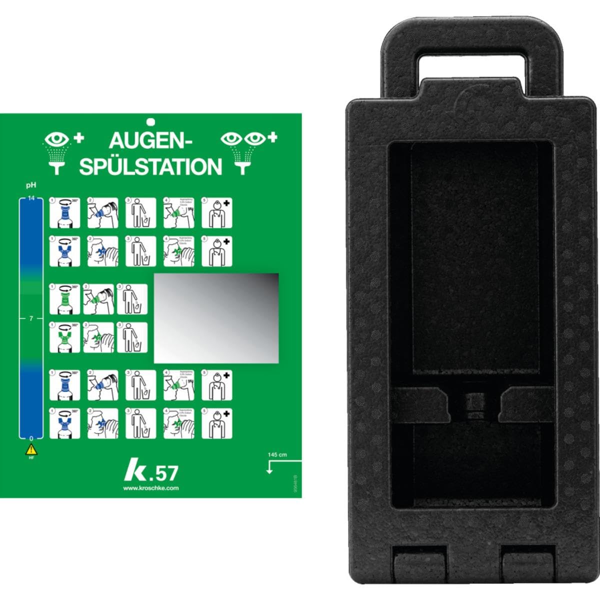 K.57 Augenspülwandbox iBox 1,f. 1x 200ml,500ml,1000ml Augenspülflasche,425x186mm