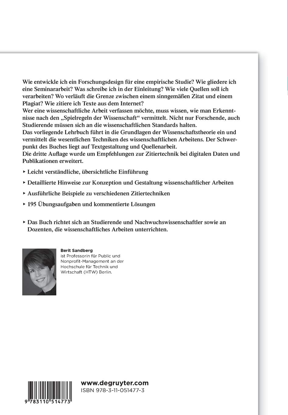 Wissenschaftliches Arbeiten von Abbildung bis Zitat: Lehr- und Übungsbuch für Bachelor, Master und Promotion (De Gruyter Studium)