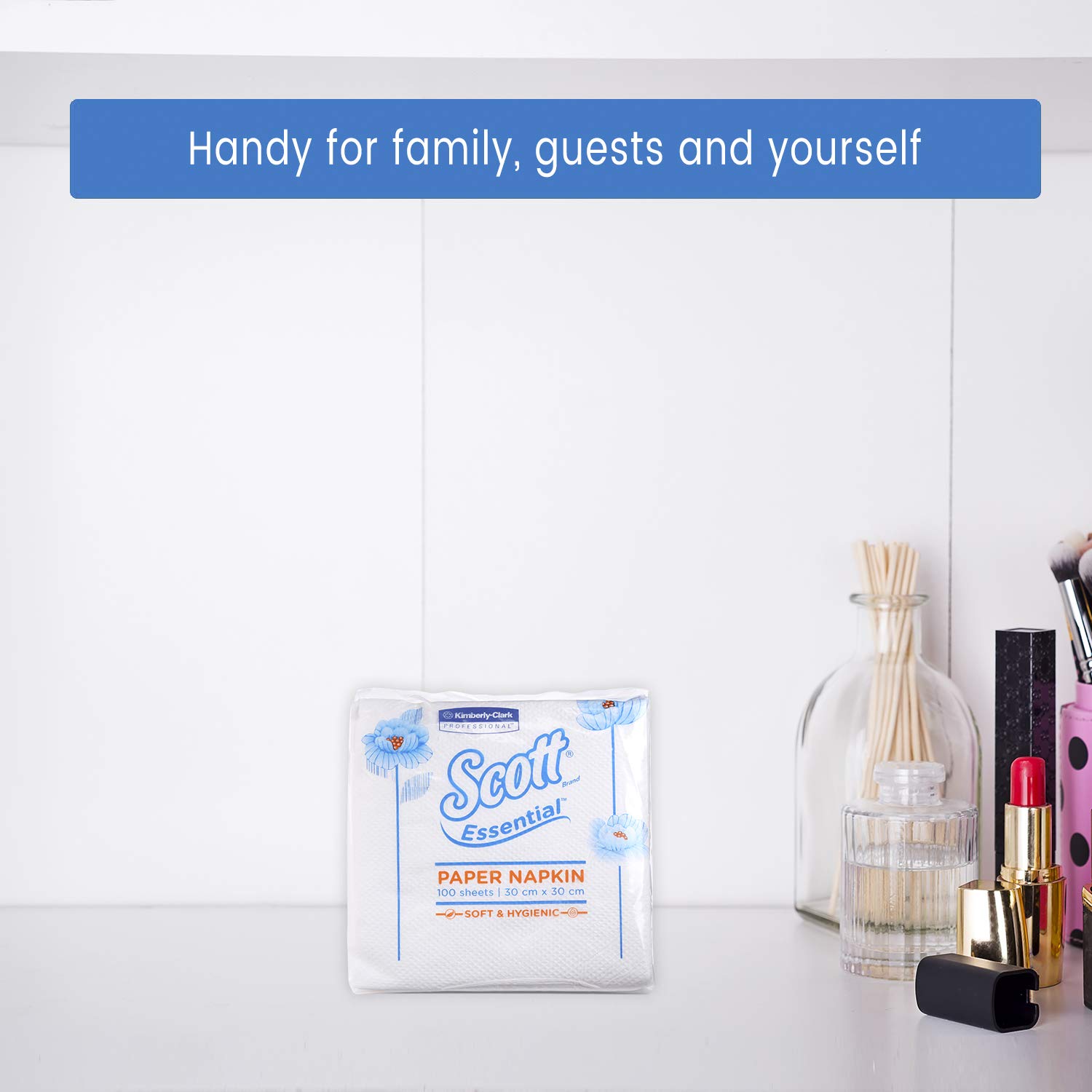 Scott® Essential Tissue Paper Napkins, 100 Pulls, Pack of 6 (Total 600 Sheets) (01324C)