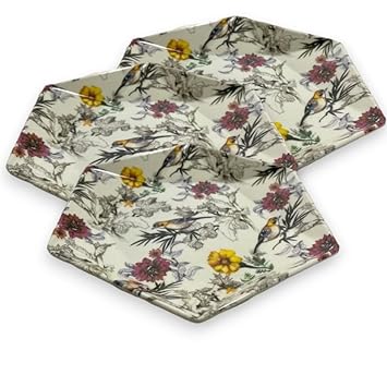Melamine Hexagon Shaped Plate for Serve Dinner Snacks Use Home Office Festival (Pack of 3)
