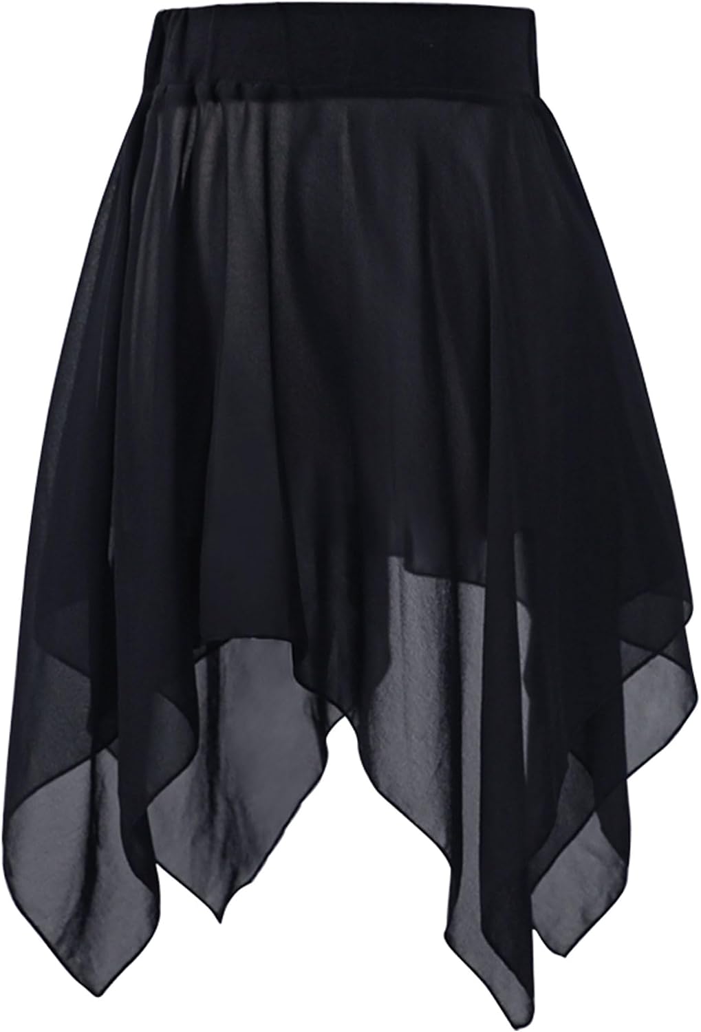 Asymmetric Teen Girls Ballet Skirts Wrap Knee Length Chiffon Dance Cover up for Aerial Yoga, Swim, Beach, Skating