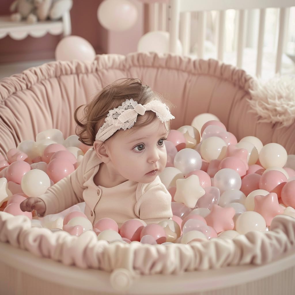 TRENDPLAY Ball Pit Balls 300 Star Balls- Crush Proof Plastic Children's Toy Balls Macaron Ocean Balls for Birthday Party Games Poologs Cats Birthday Christmas