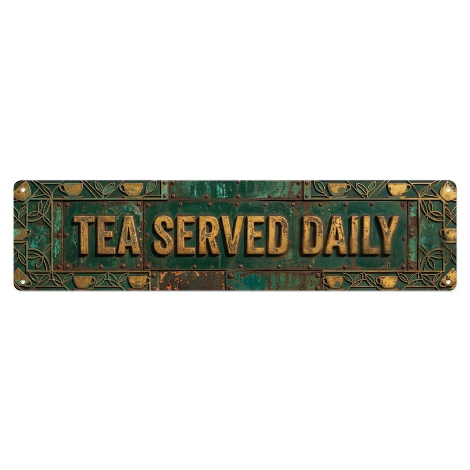 Tea Served Daily Retro Metal Tin Sign