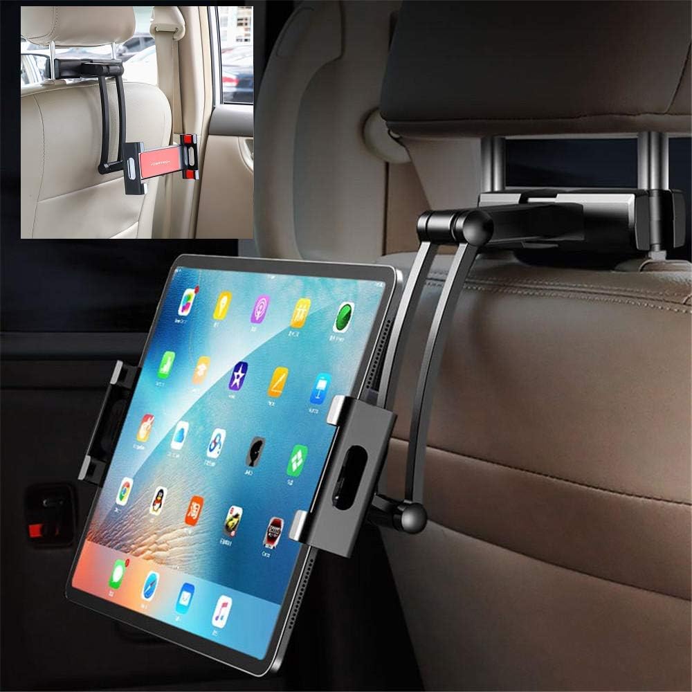 Car Headrest Mount, Tablet Holder for Apple iPad, Samsung Galaxy Tab and All 5" to 12" Devices, Black