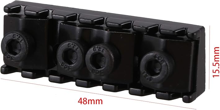 7 String Locking Nut Electric Guitar Nut Tremolo Bridge 48mm (Black)