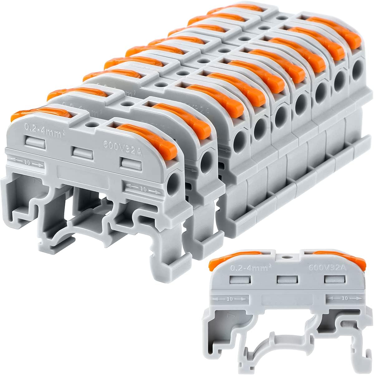 GKEEMARS DIN Terminal Blocks, Universal Wiring Connector Lever Wire Connectors KV-121 (50 Pcs)