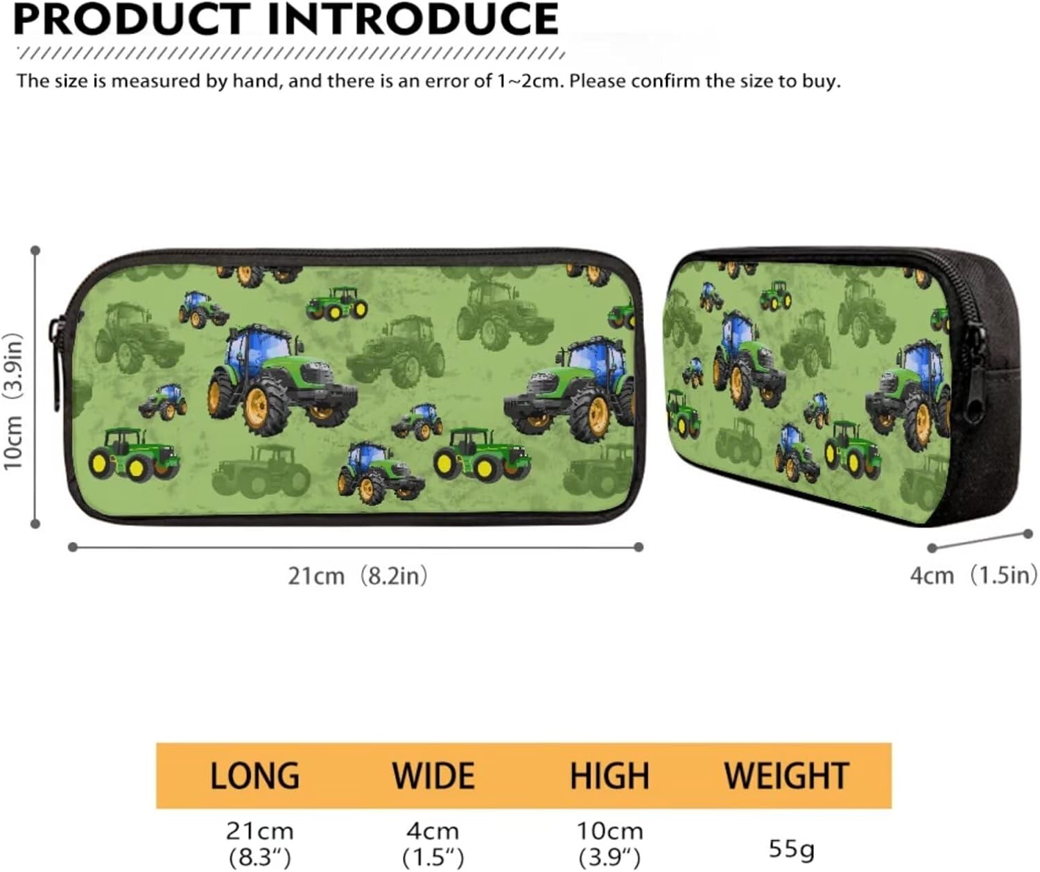 Truck Tractor Kids Backpack for Boys Elementary Kindergarten Preschool School Bag Cartoon Car Print Bookbag with Lunch Box and Pencil Case 3-in-1 for Teen Girls