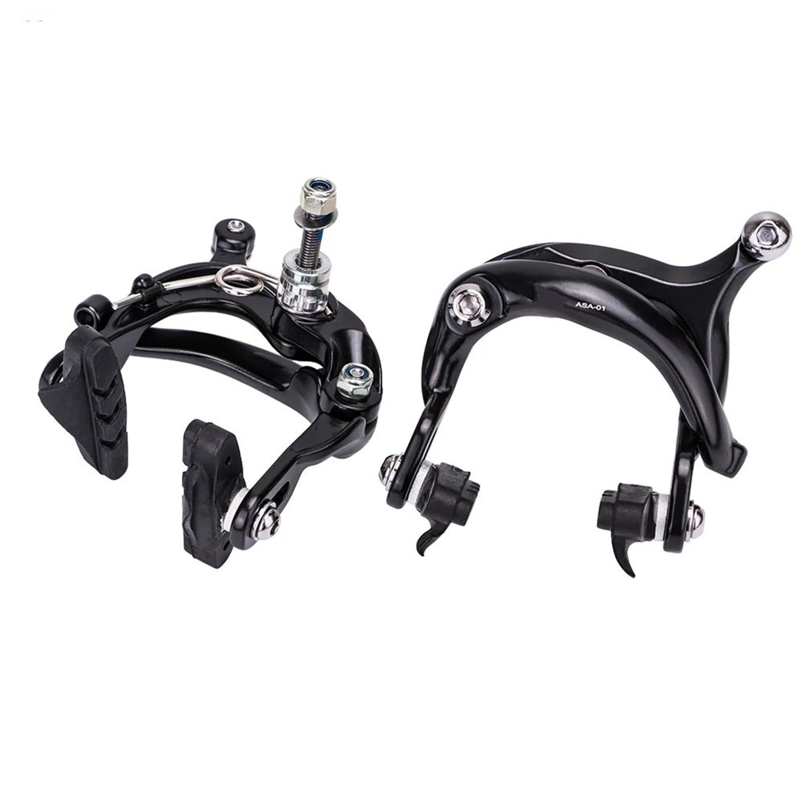 AIQWOJD Bike Rear Brake Drum Bike Brake Rear Drum Bike Brake Caliper Brake Lever Set Line Pulling C Brake Shoes Caliper for Folding Bike Cycling Bicycle(ASA-01 Calipers)