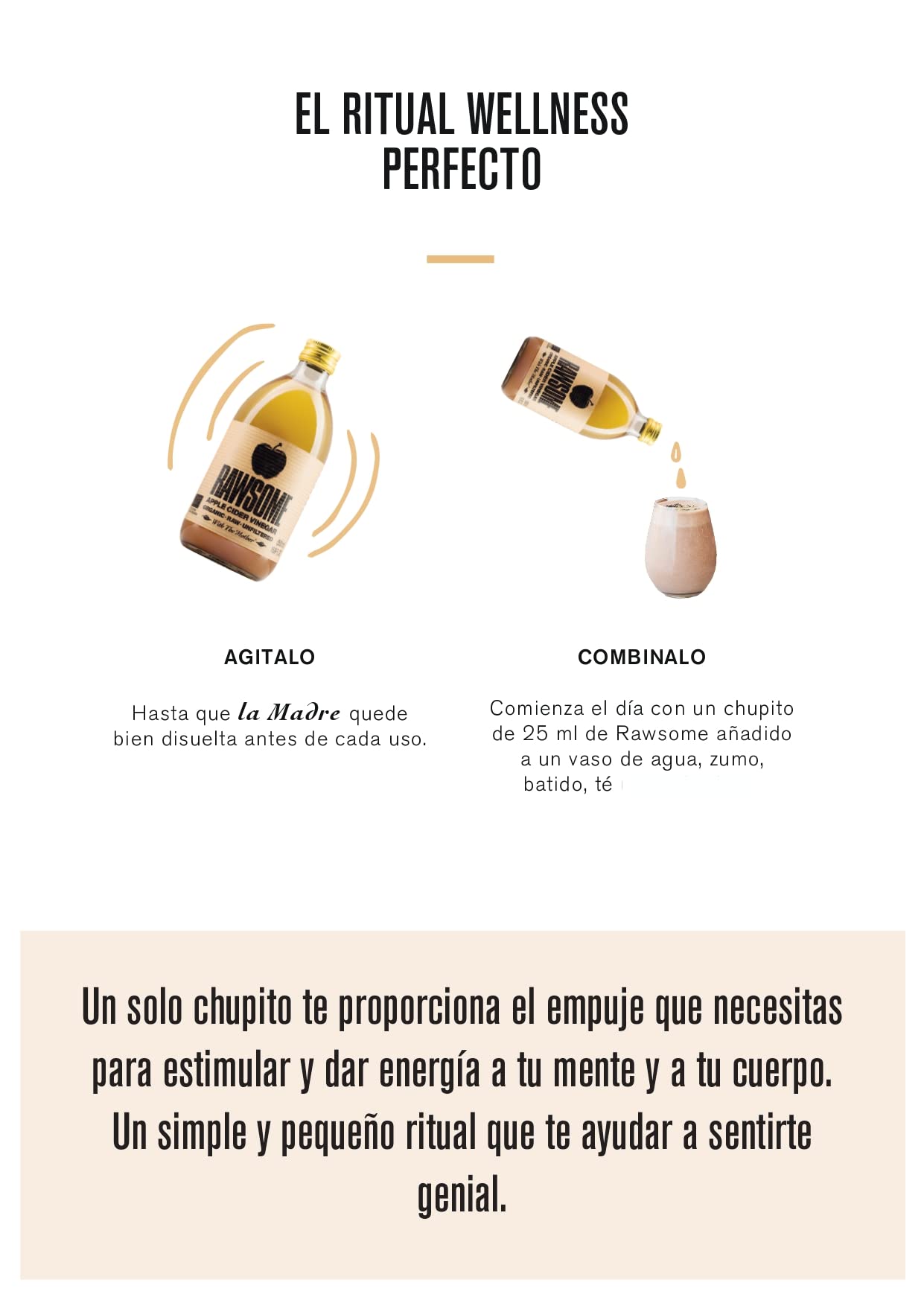 Rawsome Vinegars - Vinagre de Sidra de Manzana con la madre 100% Natural. Vinagre Ecológico Puro Sin Filtrar, Vegano y Vegetariano. Botella de Vidrio 500 ml