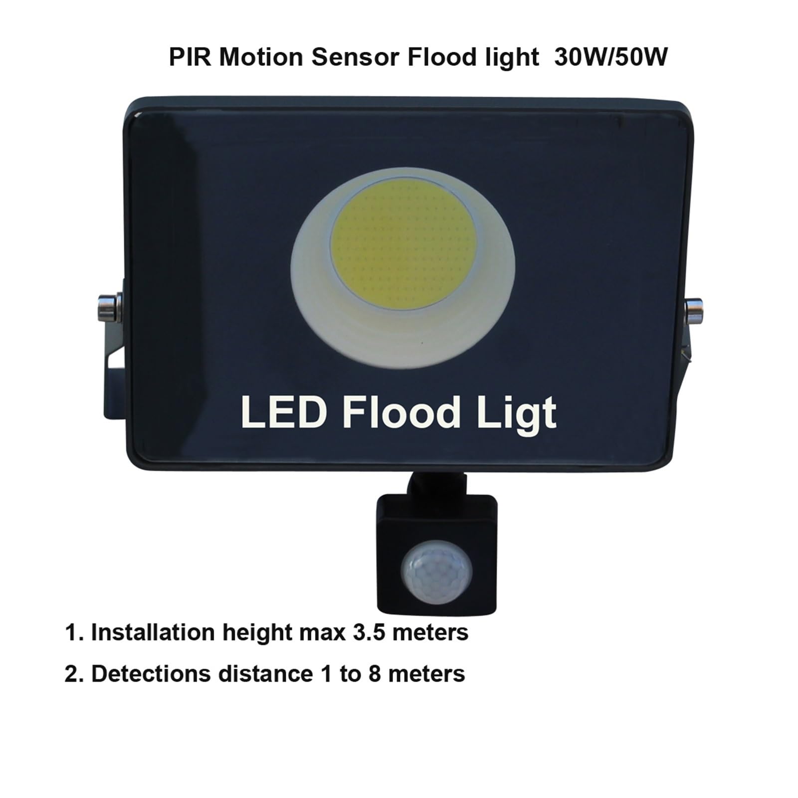 Reflektory LED na zewnątrz, Reflektor LED LED Lampa Indukcyjna PIR 30W 50W 100W Wewnątrz I Na Zewnątrz Korytarz Or Ścieżka Czujnik Ruchu Oświetlenie Powodziowe na podwórko, parking, patio, plac zabaw