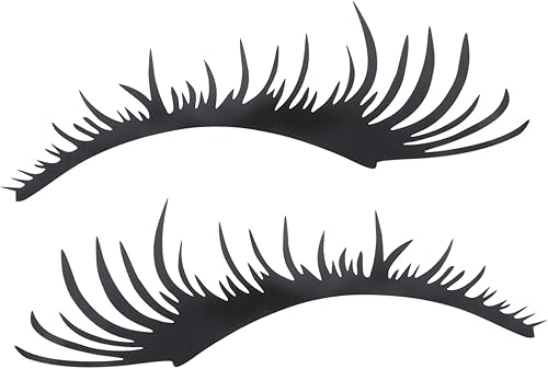 SUPVOX 2 pares de calcomanías para faros de coche, etiqueta negra para pestañas de coche, calcomanías automotrices para cejas, accesorios