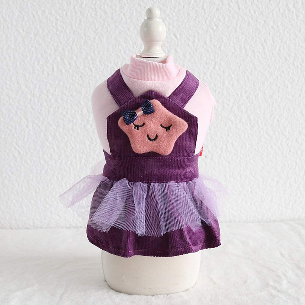 Zimowe ciepłe zwierzę domowe koty koty spódnica płaszcz odzież czteronożne szelki małe i średnie rozmiary chihuahua teddy dog ubranka (kolor : zielony rozmiar : x-small) (fioletowy x)