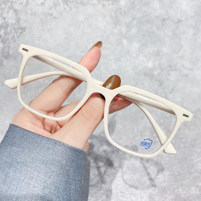 GenericWhite Eyeglasses Frame Women Men Unisex Round Oval Glasses Female Unisex Fashion Spectacles For (M3)