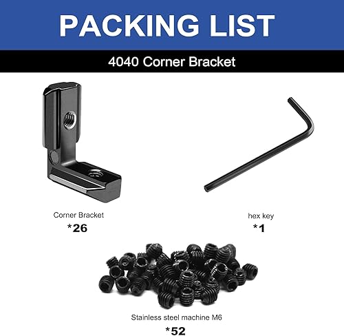 Miniatura 124 de 10 unids 2020 placa de extrusión de aluminio conector esquina L soporte 8020 V ranura hardware ranura T accesorios con tuercas en T y tornillos