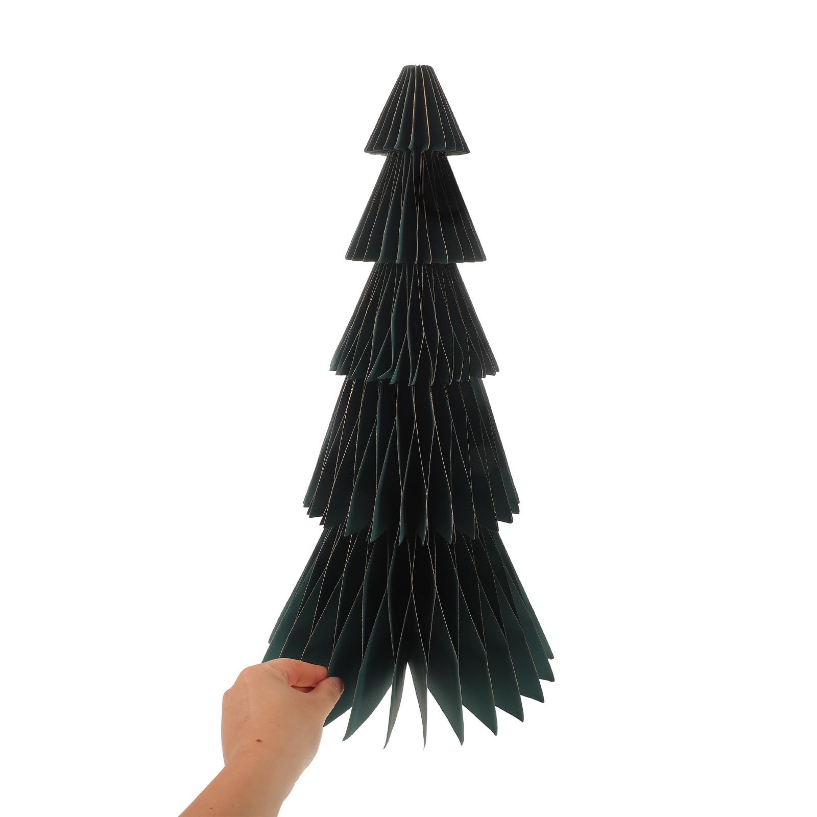 2 Piezas Árbol Navideño de Papel 3D Verde Panal para Decoración