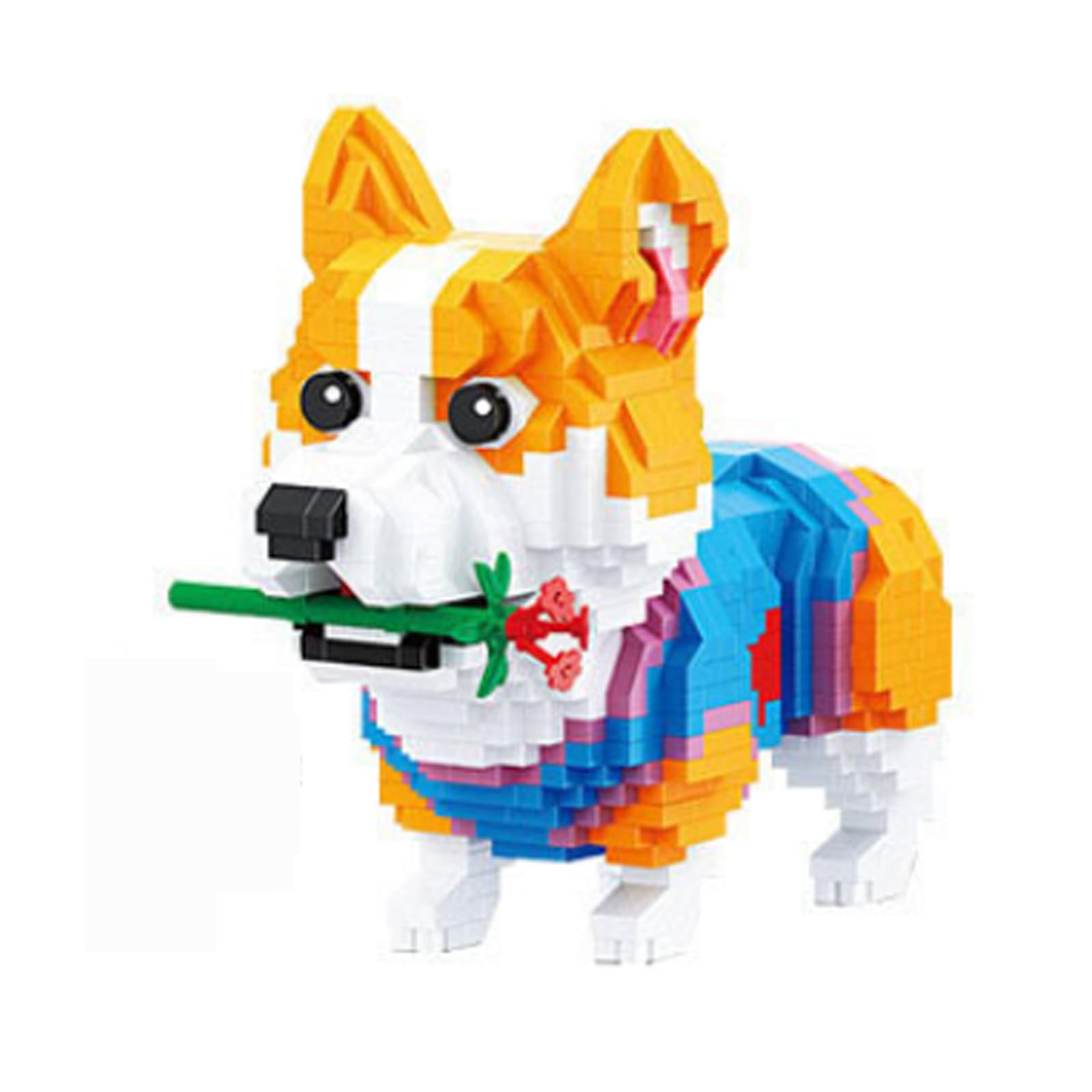 Adorable Corgi Dog Building Block Set, Micro Terrier Bricks, Compatible with Major Brands Bricks, Toy to Combine with Starter Course, Gift for Kids 3 and Up (Corgi)
