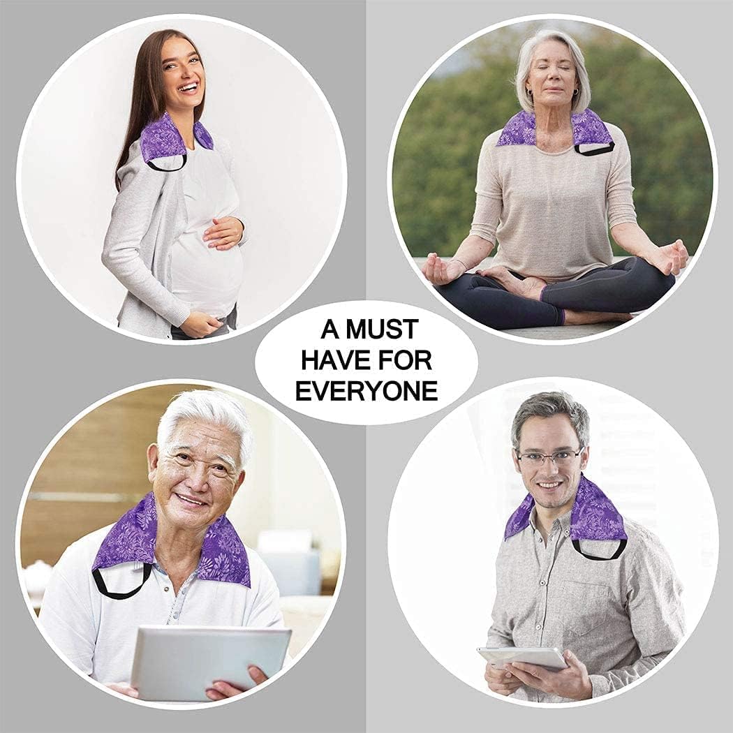 Hot Pockets Microwaveable Hot & Cold Heating Pad 3 Pockets Style for Neck, Shoulder, Elbow, Knee, Stomach & Lower Back – Reusable & Washable for Comfort & Relaxation - Blue Flower (Pack of 3)