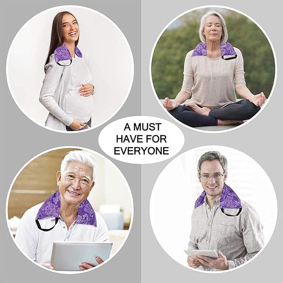 Hot Pockets Microwaveable Hot & Cold Heating Pad 3 Pockets Style for Neck, Shoulder, Elbow, Knee, Stomach & Lower Back Reusable & Washable for Comfort & Relaxation - Blue Stars