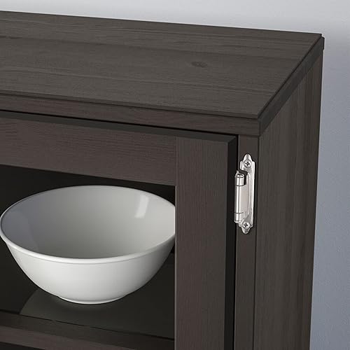 Miniatura 5 de knobelite Bisagra de gabinete de superposición variable, 5 pares (10 unidades) con acabado de níquel satinado, bisagras decorativas de cierre