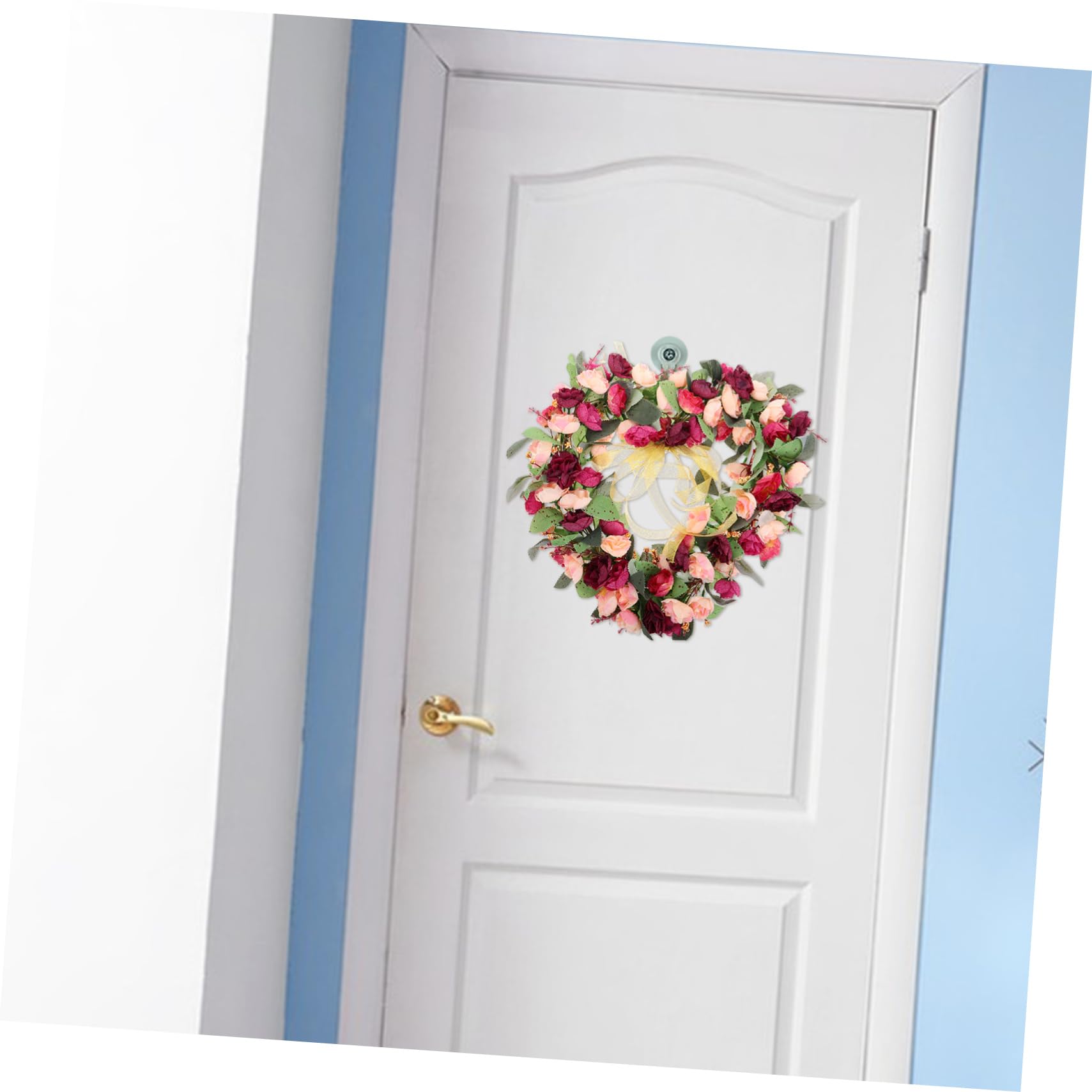 Zerodeko Guirnalda Floral en Forma de Corazón, Flores de Seda y Plástico, Reutilizable, Adecuado para Puerta Principal y Decoración de Boda Elegante