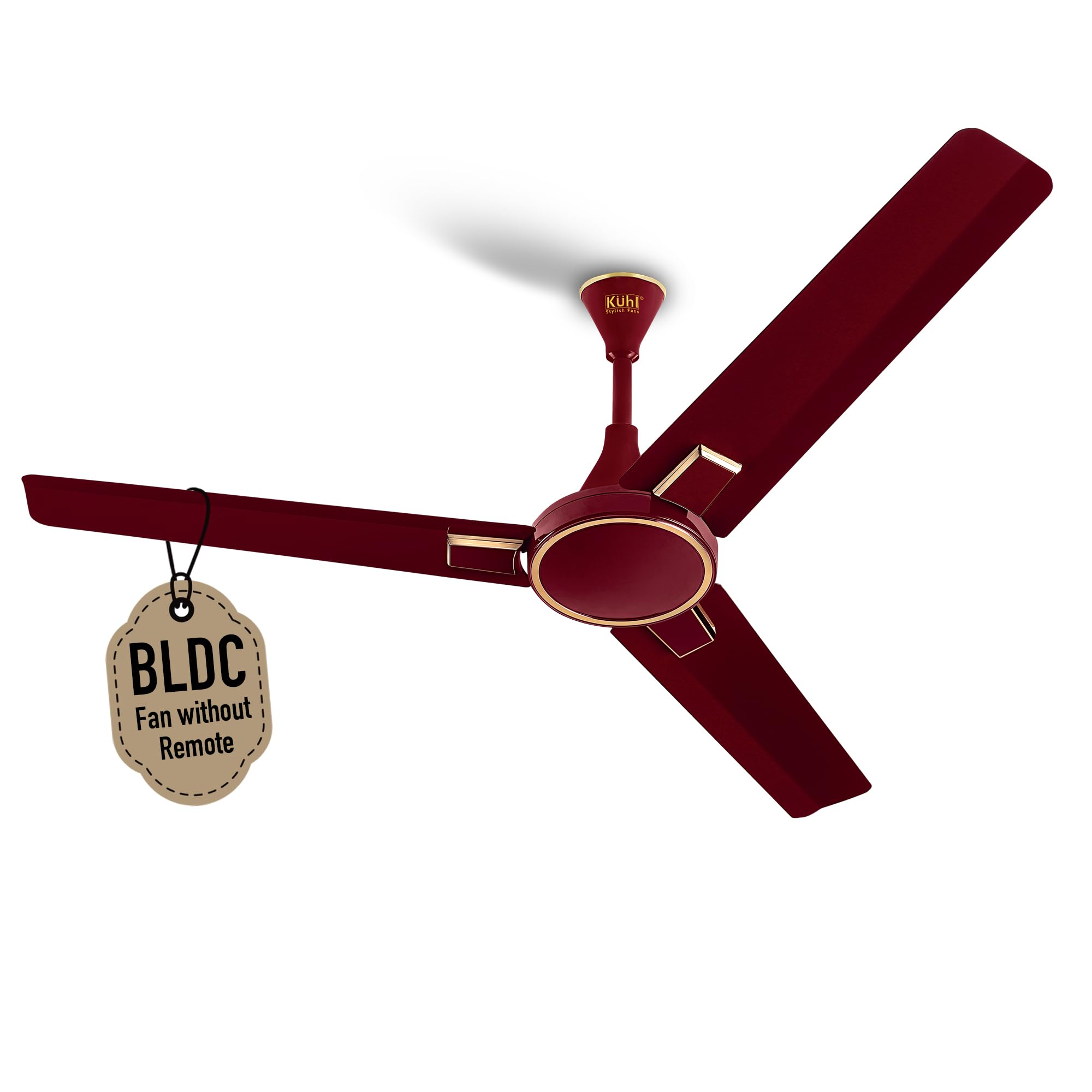 KUHL Prima A2 1200MM 65% Power Saving BLDC Ceiling Fan | 28W | BEE 5 Star Rated & ISI Marked | High Air Flow | 5 Year Brand Warranty On Motor | Brown | Without Remote
