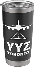 YYZ Airport Toronto, Canada Airplane Landing on Runway Stainless Steel Insulated Tumbler