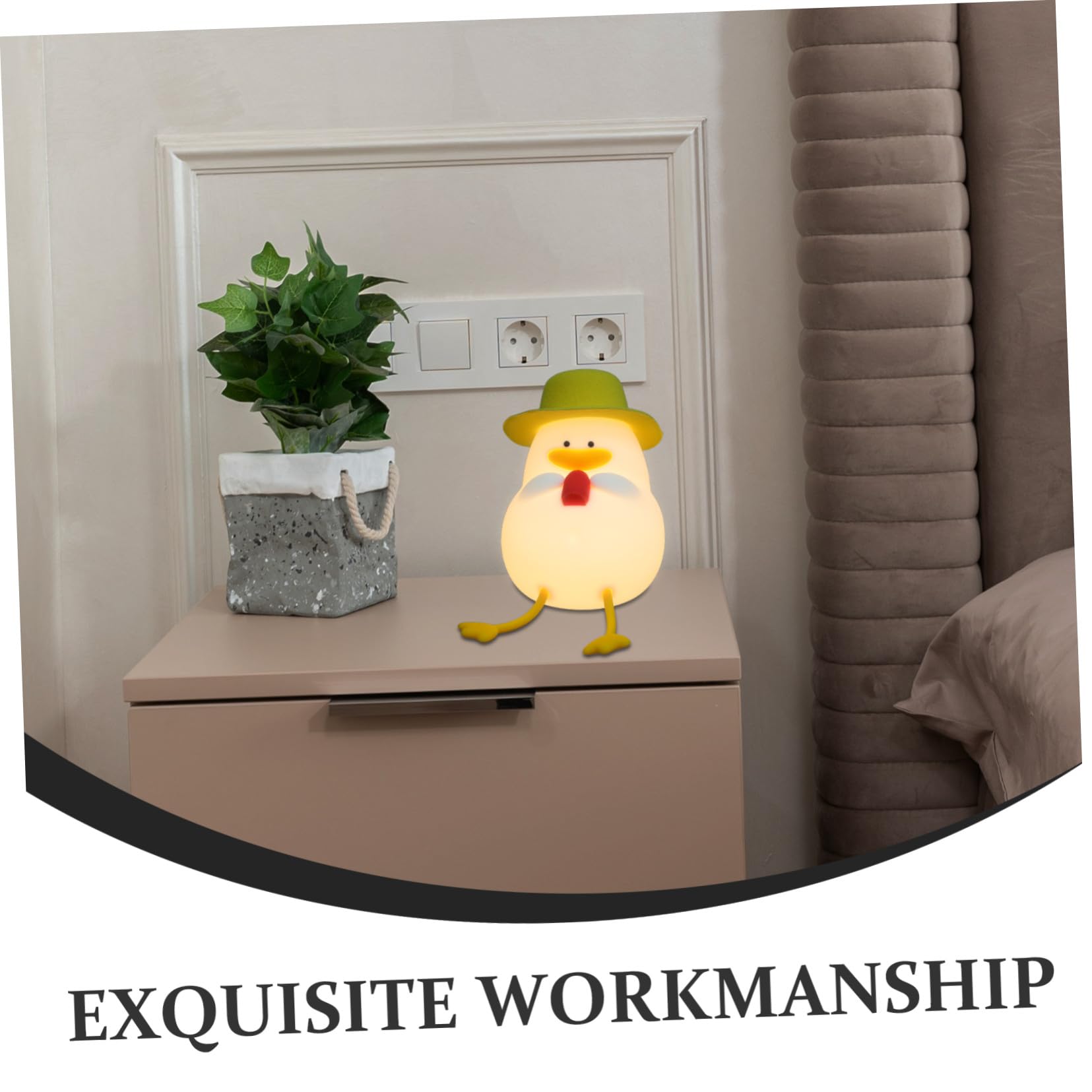 SEWACC Luz Nocturna LED de Silicona Forma de Pato para Guardería | Amarillo, Control Táctil y Brillo Suave, Abs y PC Diseño Adorable, para Tomas Nocturnas y Viaje