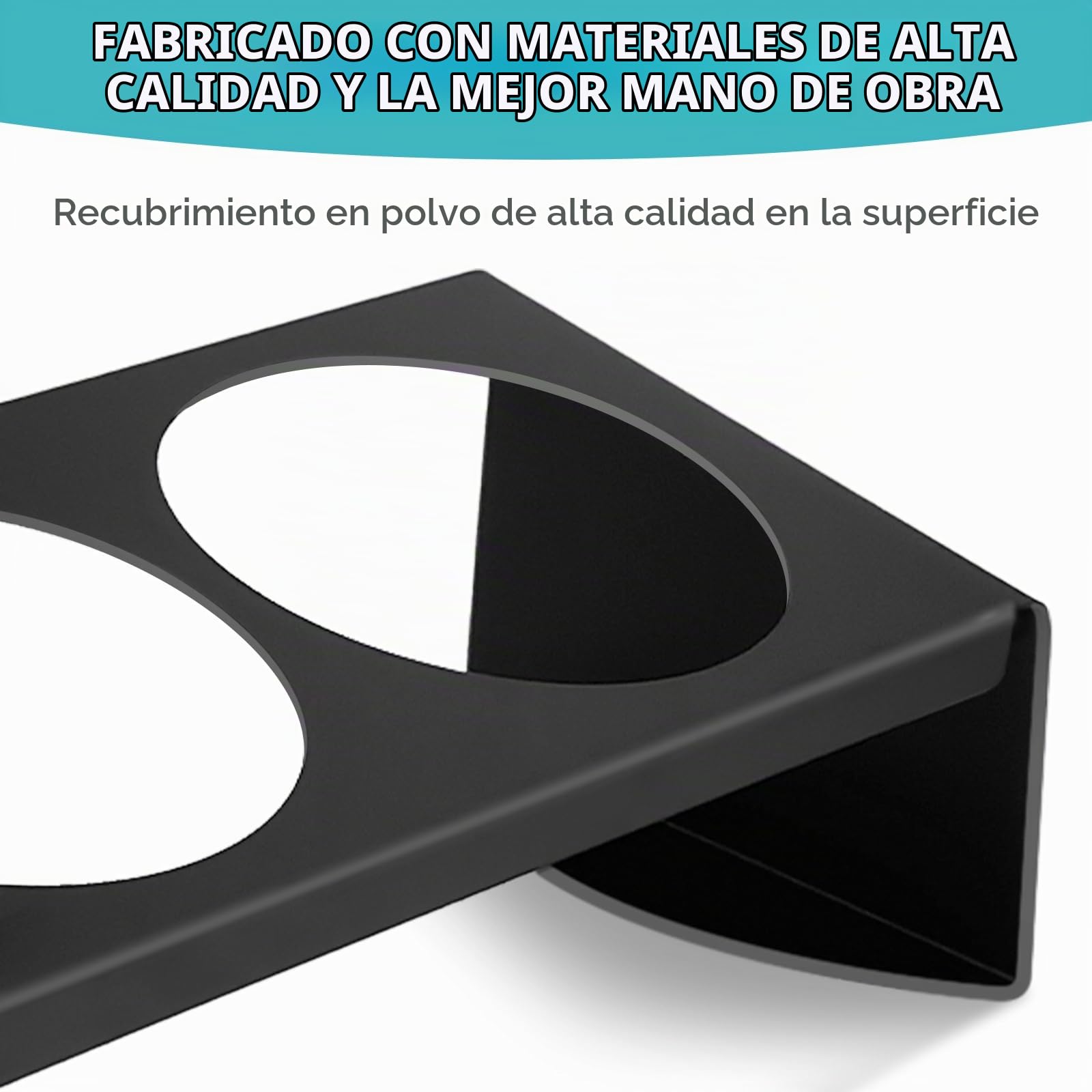 Lannvan Comedero Gato Elevado, 3X Comedero Perro, Comederos para Gatos Inclinado 15° Ceramica con Marco Metálico, Cuenco Gato Antivómitos, Comederos y Bebederos para Gatos y Perros Pequeño