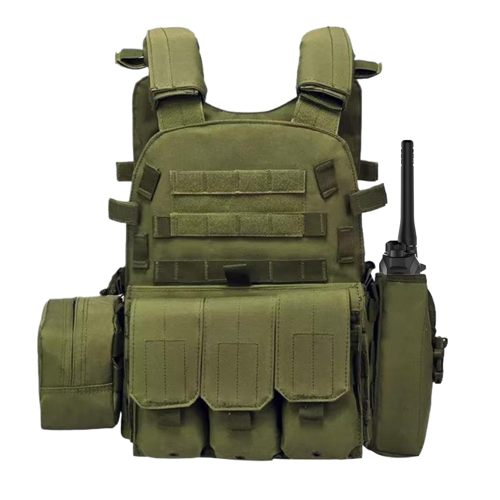 Generisch Youth Fishing Vest - Adjustable Multiple Pouches Protective Gear, Youth Airsoft Vest for Paintball, Enforcement Training, Outdoor Cosplay Costume, Role Play, Combat Battle Guard Use