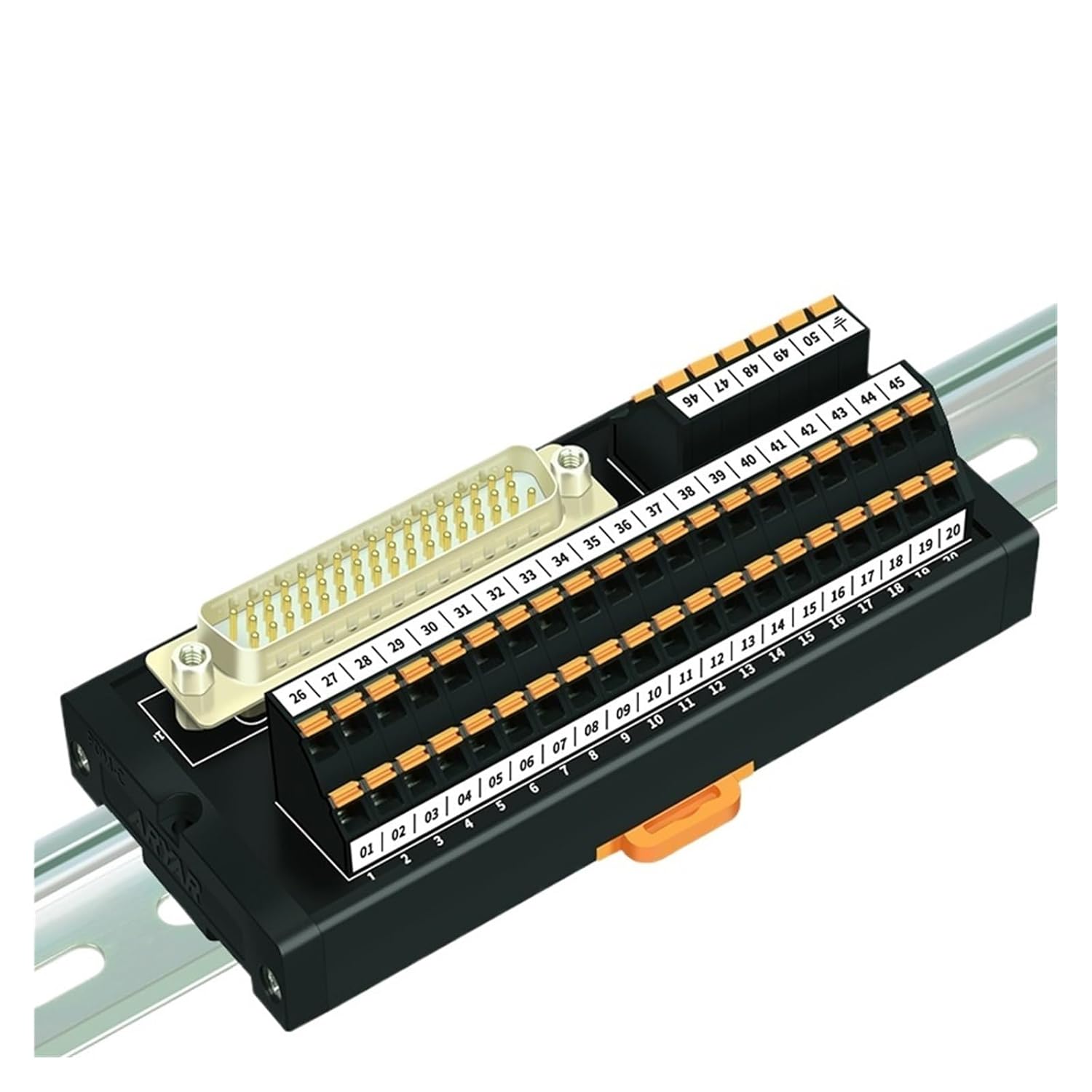 DB50 Data Extension Cable Industrial Control Terminal Block Cable high Speed 3-Row DB 50 pin Male to Female Shielded Cable(Male to Male,0.5M)