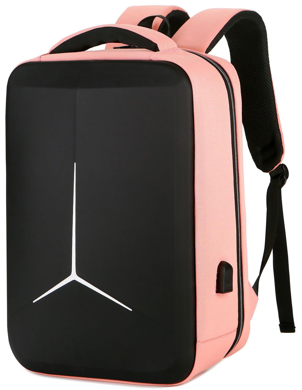 ORILOOSEN Hard Shell Business Backpack Travel Laptop backpack USB port backpack Daily laptop backpack Waterproof travel backpack (Pink)