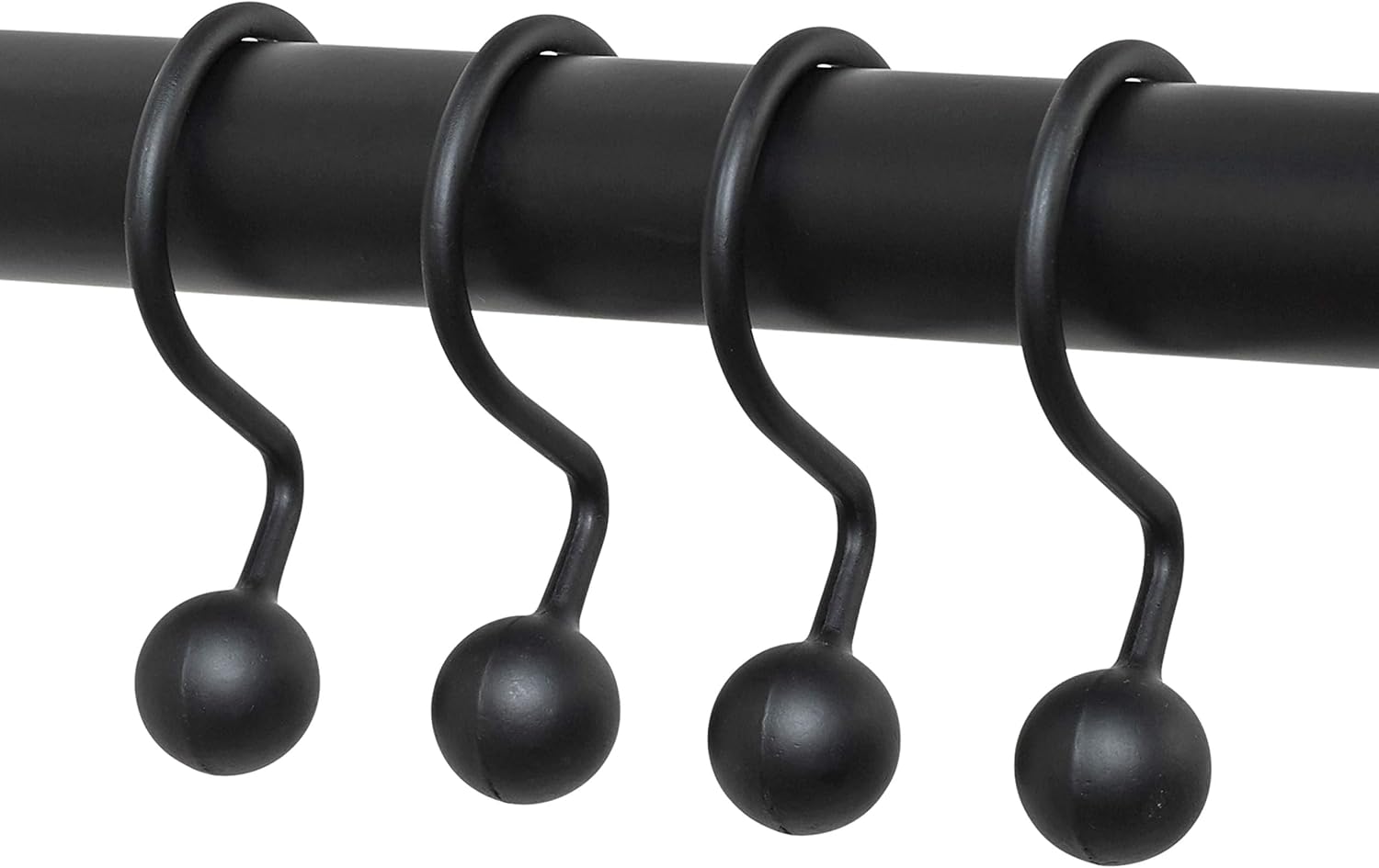 Zenna Home NeverRust Rustproof Aluminum Double Shower Curtain Hooks, Decorative Double Sided Metal Hooks for Shower Curtain, Set of 12, Brushed Nickel