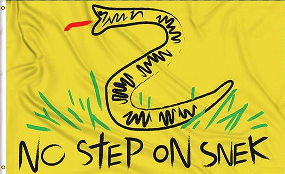 3x5 FT No Step On Snek Flag - Bright Colors and Anti-Fading Materials Polyester Canvas and Brass Buttonhole