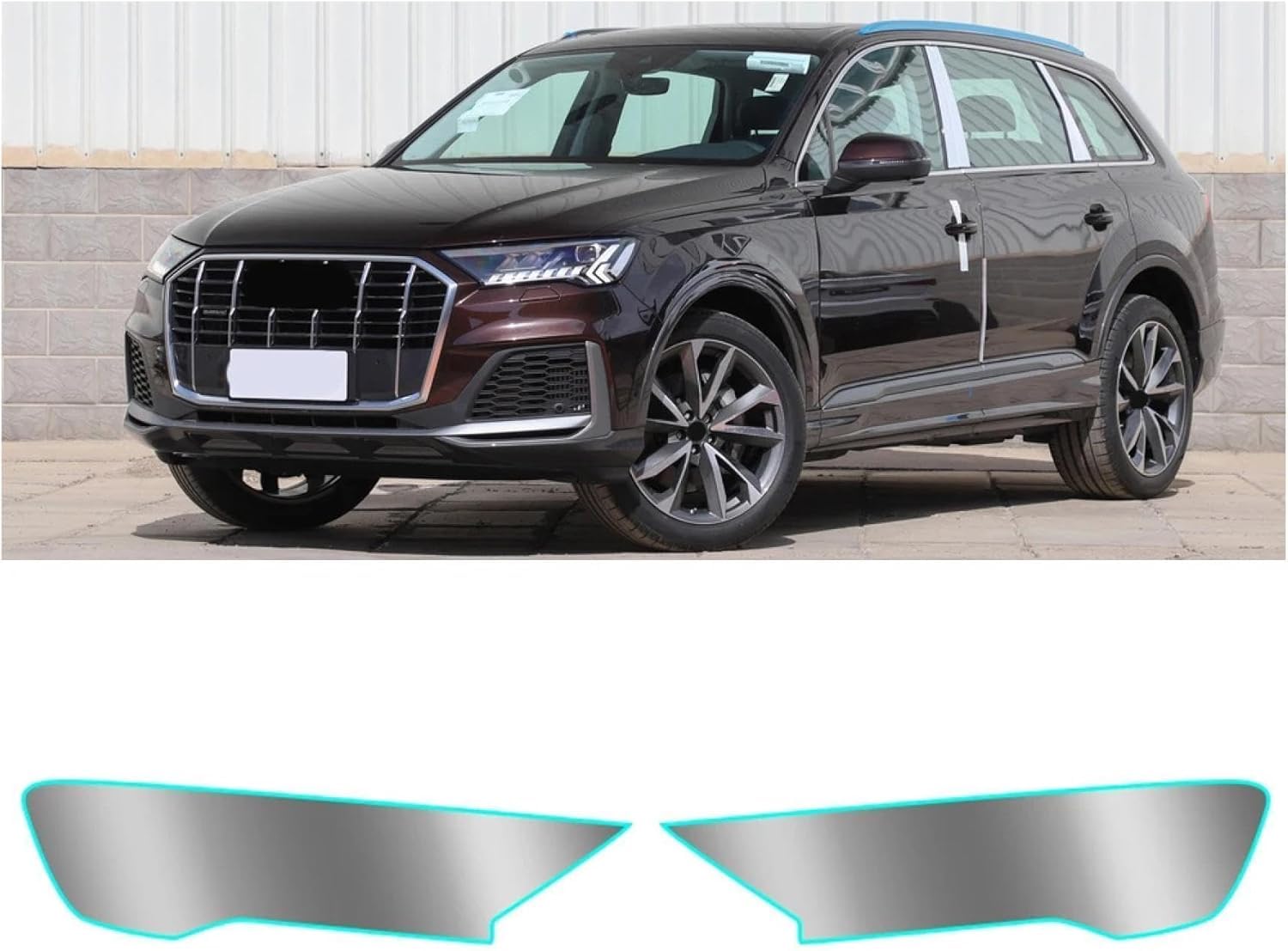 SamLng Car Front Light Film for Q7 4M 2020-2021 Light Controlled Car Front Headlamp Protection Film TPU Color Changing Car Headlight Film TPU Lamp Film Car Headlight Film