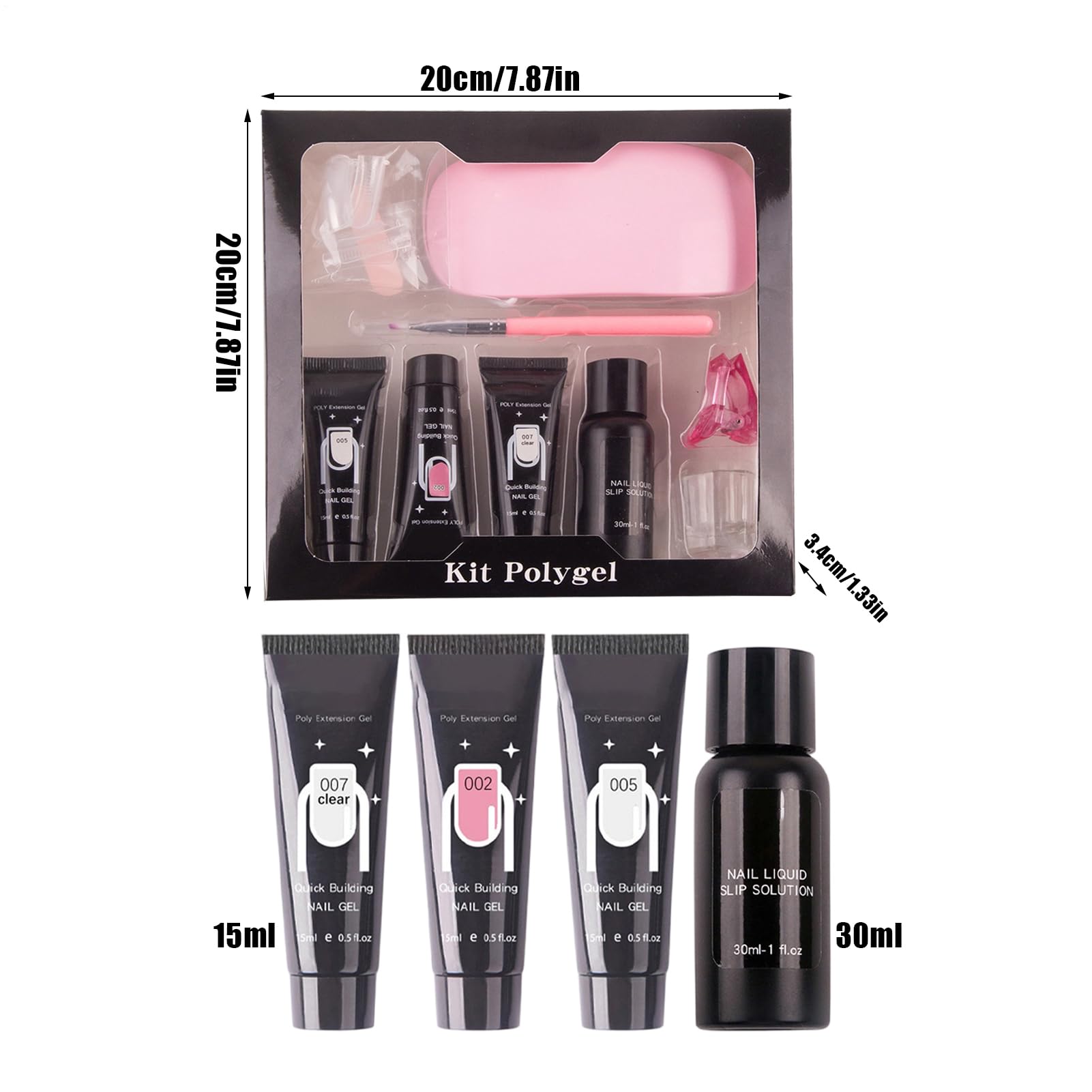 Kit Gel Per Unghie Poly - Kit Per Unghie Acrilico, Forniture Per Manicure Da 30 Ml, Set Per UnghieOly Per Manicure | Per Principianti Professionisti Amanti Della Bellezza Studenti Donne Signore Mogli