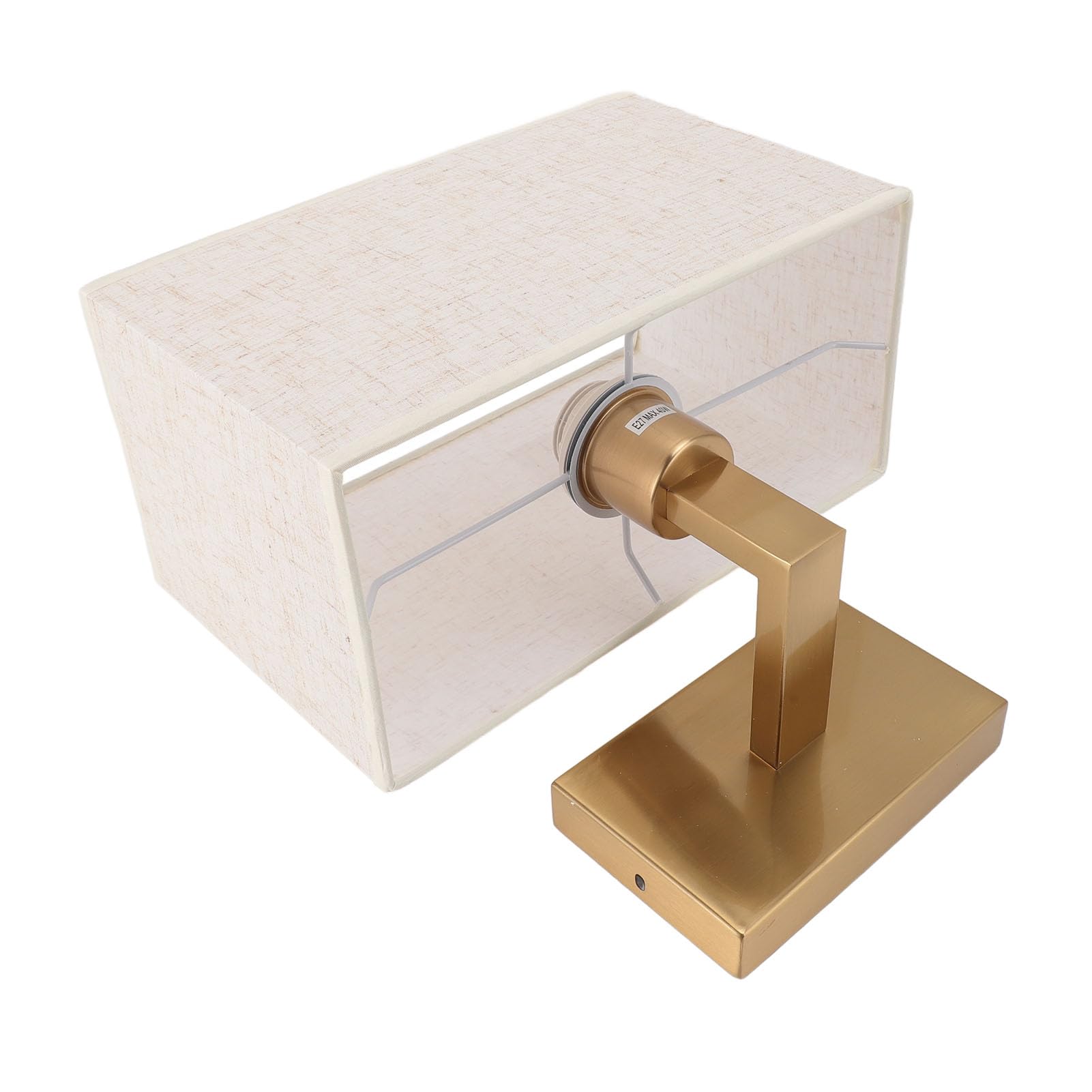 FTVOGUE Elegante Lampada da Parete in Lino e Ferro, Finitura Dorata, 28x14x17 cm, Applique Moderna per Interni, Camera da Letto, Soggiorno, E27, 40W