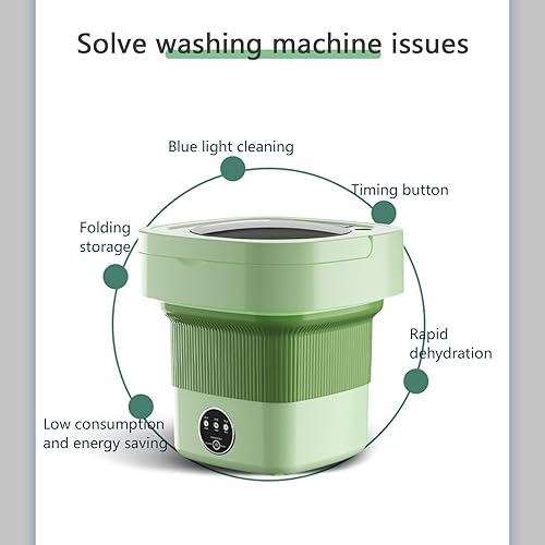 Miniatura 3 de Lavadora portátil, mini lavadora plegable y secadora de centrifugado, mini lavadora de gran capacidad, pequeña lavadora de cubo plegable, adecuada