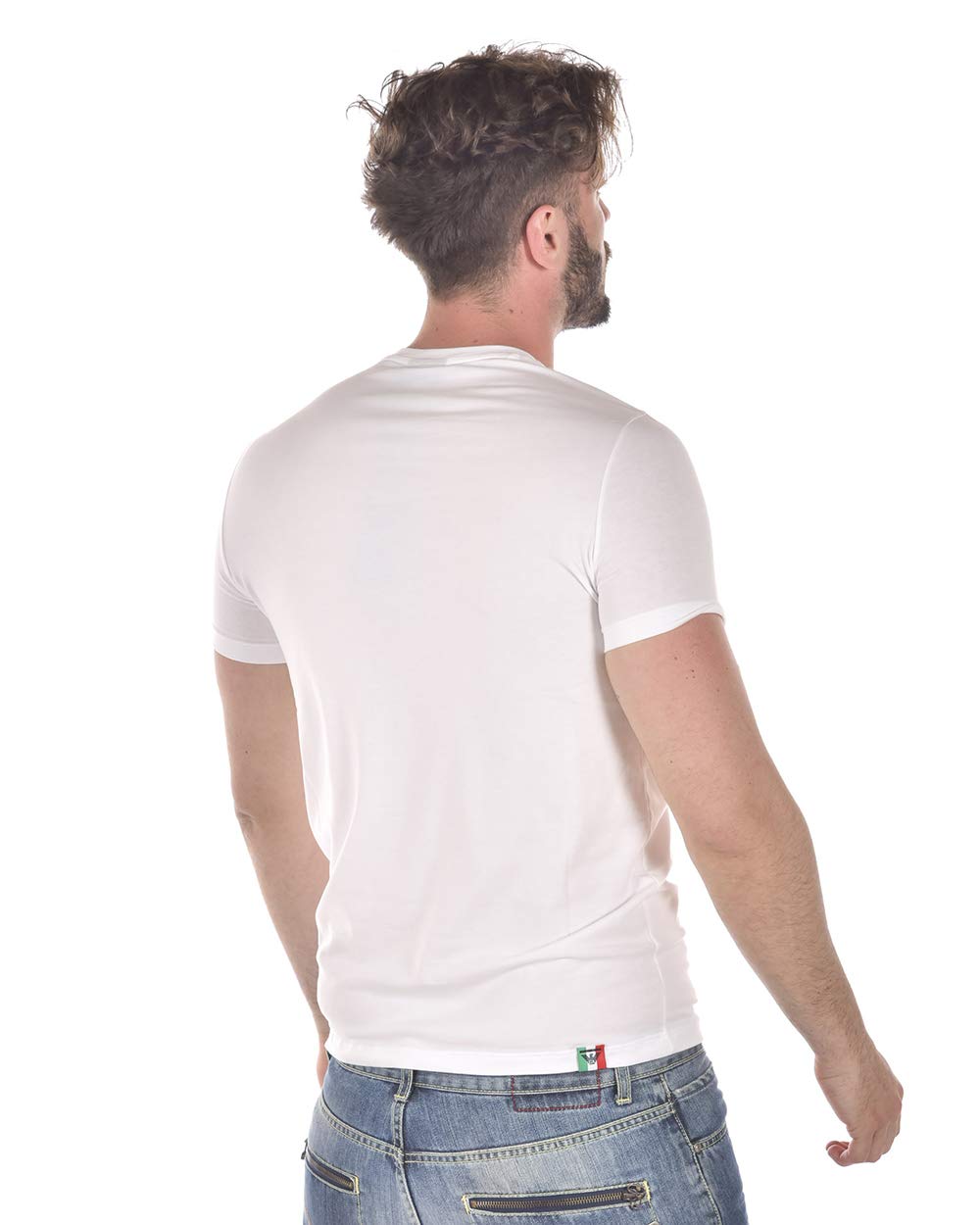 Emporio Armani T-Shirt Logo, Męskie T90, Biały, M