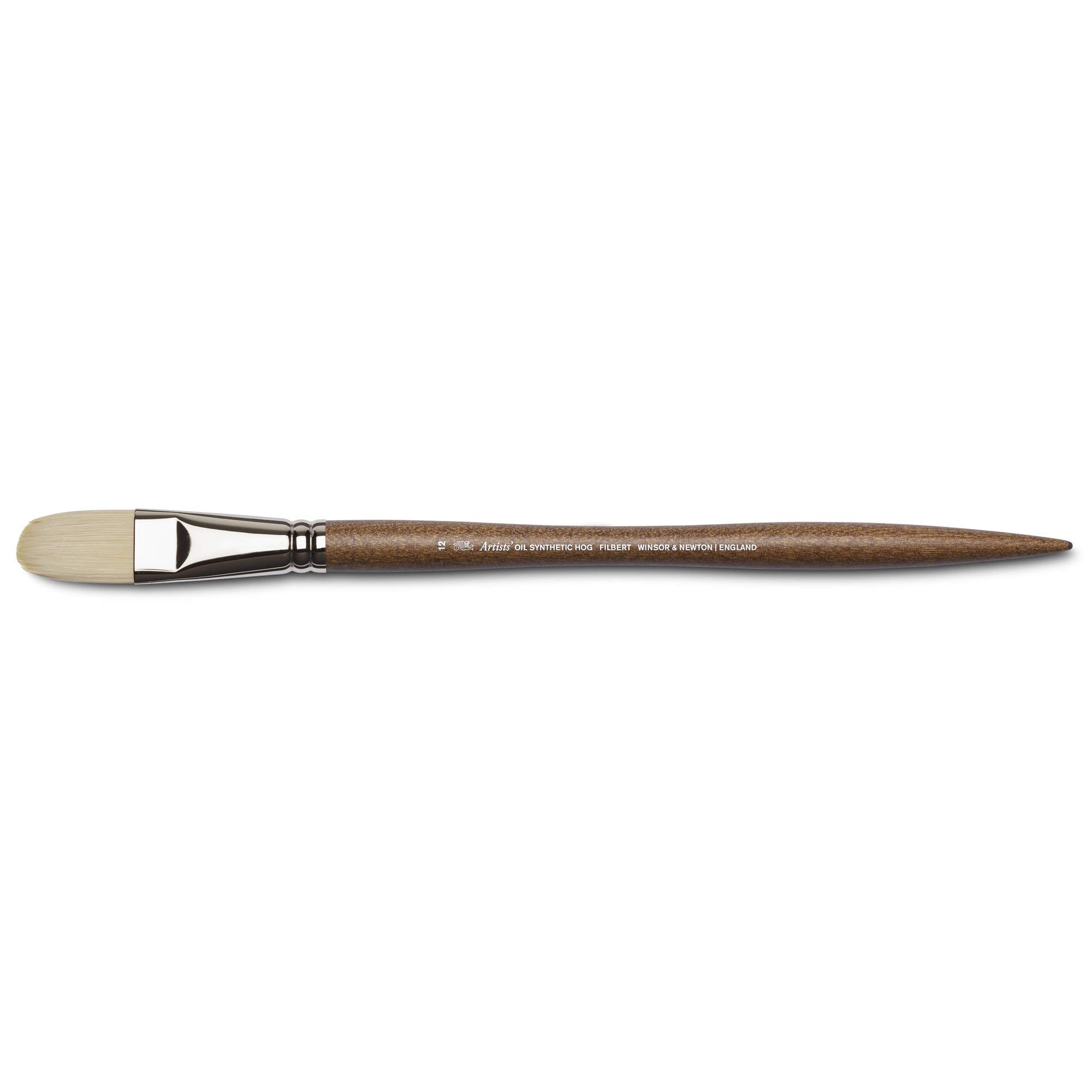 Winsor & Newton 5010612 Synthetic Artist Oil Brush with High Elasticity and Durability, Ergonomic Handle for Oil Paints and Alkyd Paints - Filbert Brush No. 12