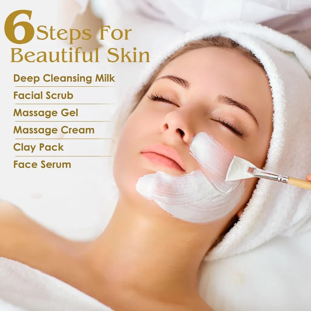 PRATHNA CREATION Shills Professional Gold facial kit | Glass Glow Facial Kits | Glowing Skin | Natural Glow Facial kit's | Faciall kit For All Skin Types (90 gm) 1