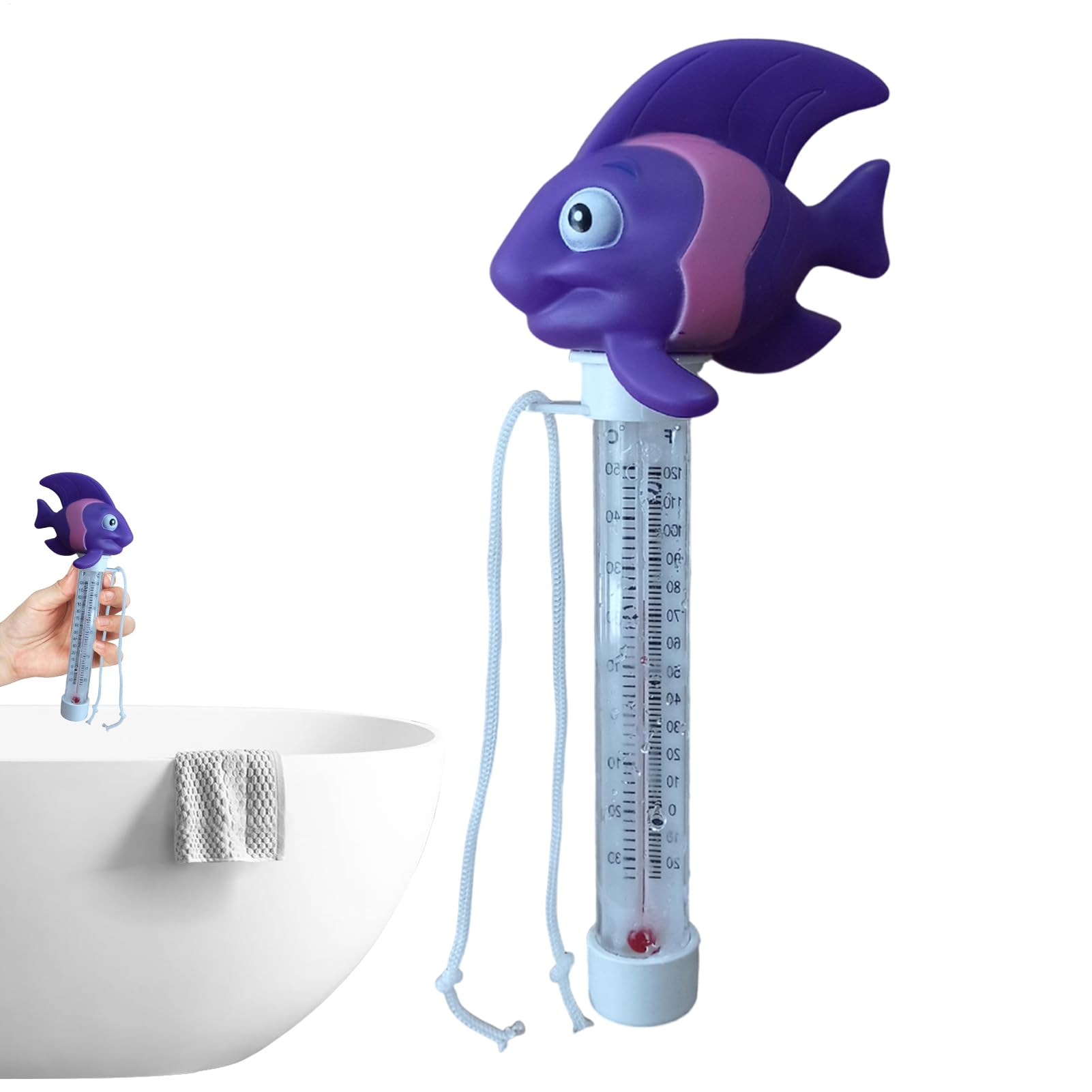 Floating Pool Temp Gauge - Easy Read Thermometer, Cartoon Design Meter | water temperature gauges for swimming pools spa hot tub ice bath, reader with clear display for indoor outdoor use and cold
