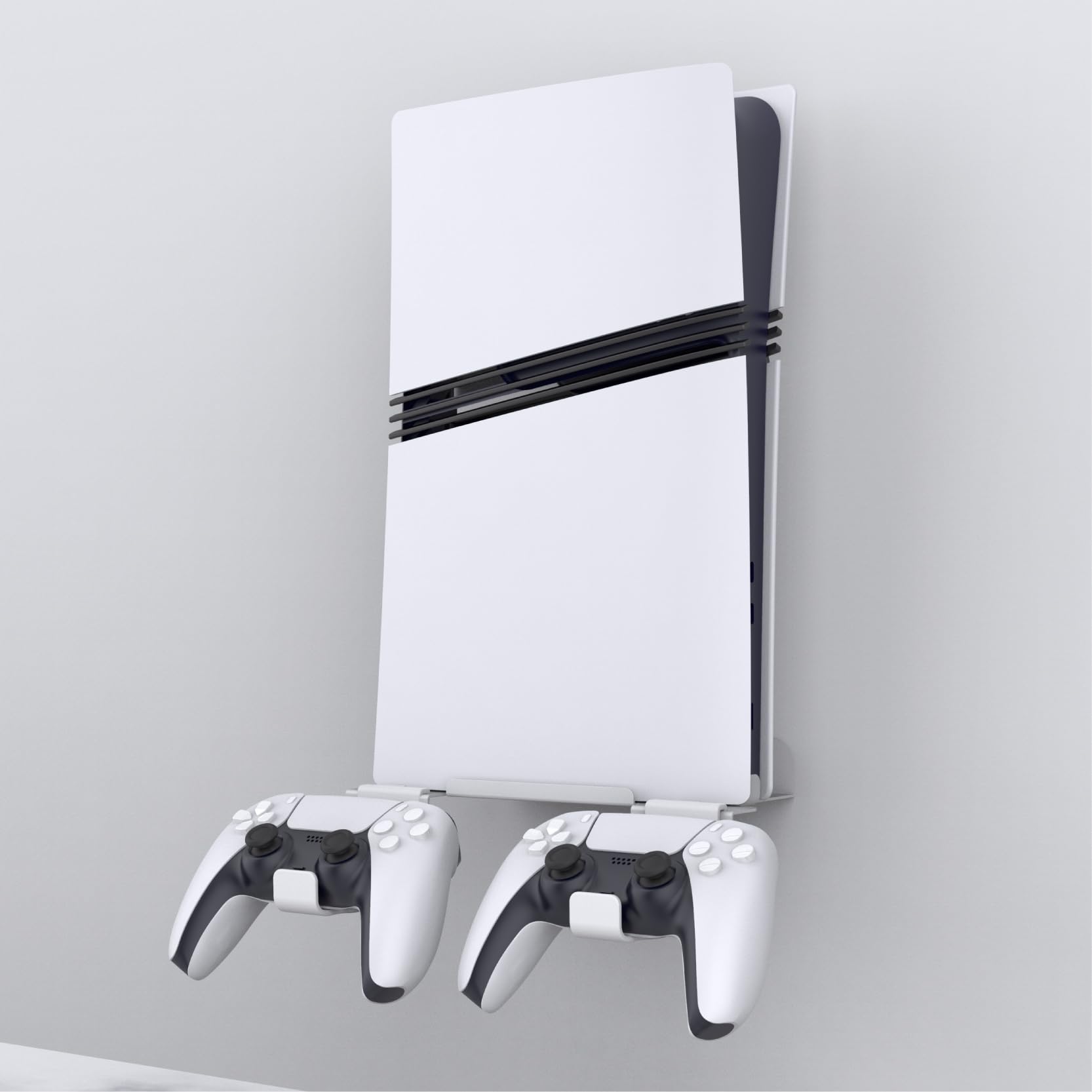 Soporte de Pared Base con soporte para mando Soporte de pared para colgar para PS5 Pro/ps5 Delgado Digital Edition y Disc Soporte de pared para consola Edition (Negro)