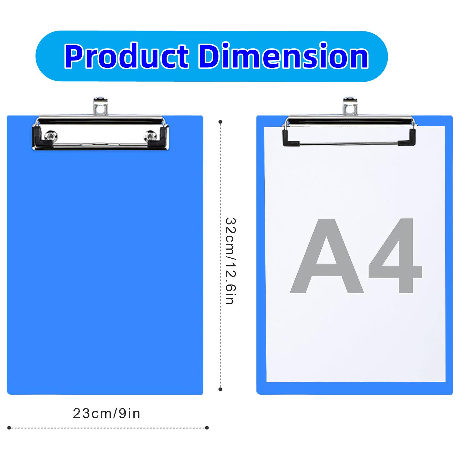 Plastic Clipboards, 6 Packs A4 Size Clip Boards ... - UK