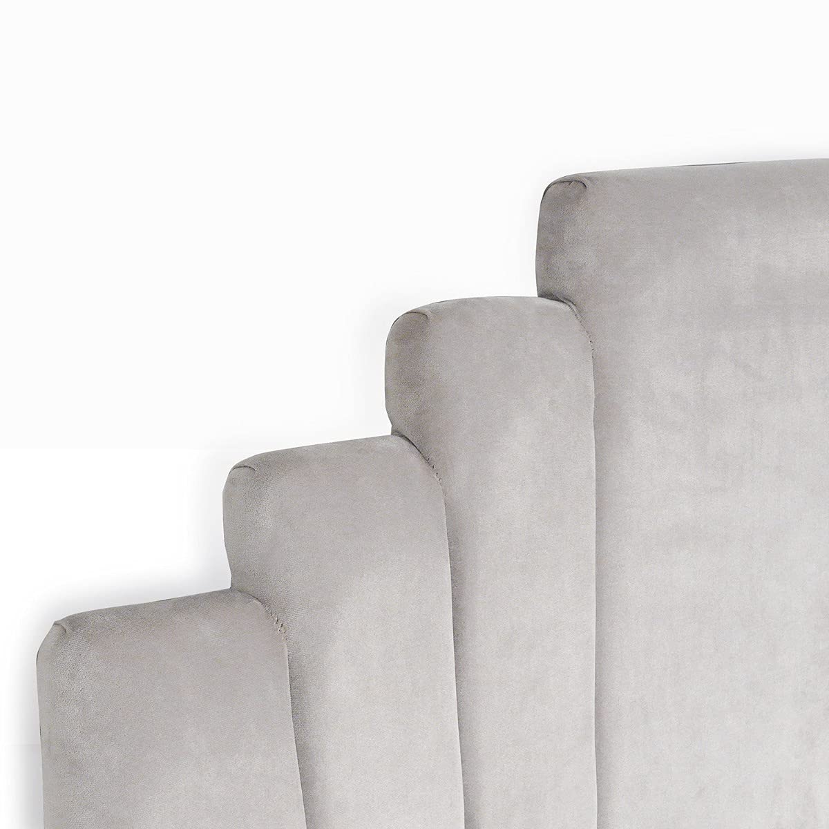 Menzzo Tête de Lit Arena 180 cm en Velours Argent – Tête de Lit Design Capitonnée pour Lit 180 cm – Déco Chambre Moderne Élégante et Confortable