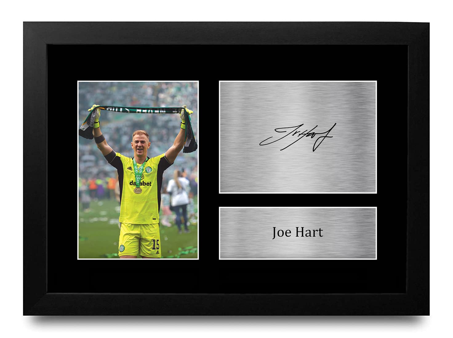 HWC Trading FR A4 Joe Hart Celtic Gifts Printed Signed Autograph Picture for Football Fans and Supporters - A4 Framed
